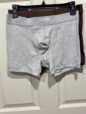 skims men boxer set of two brown and grey medium